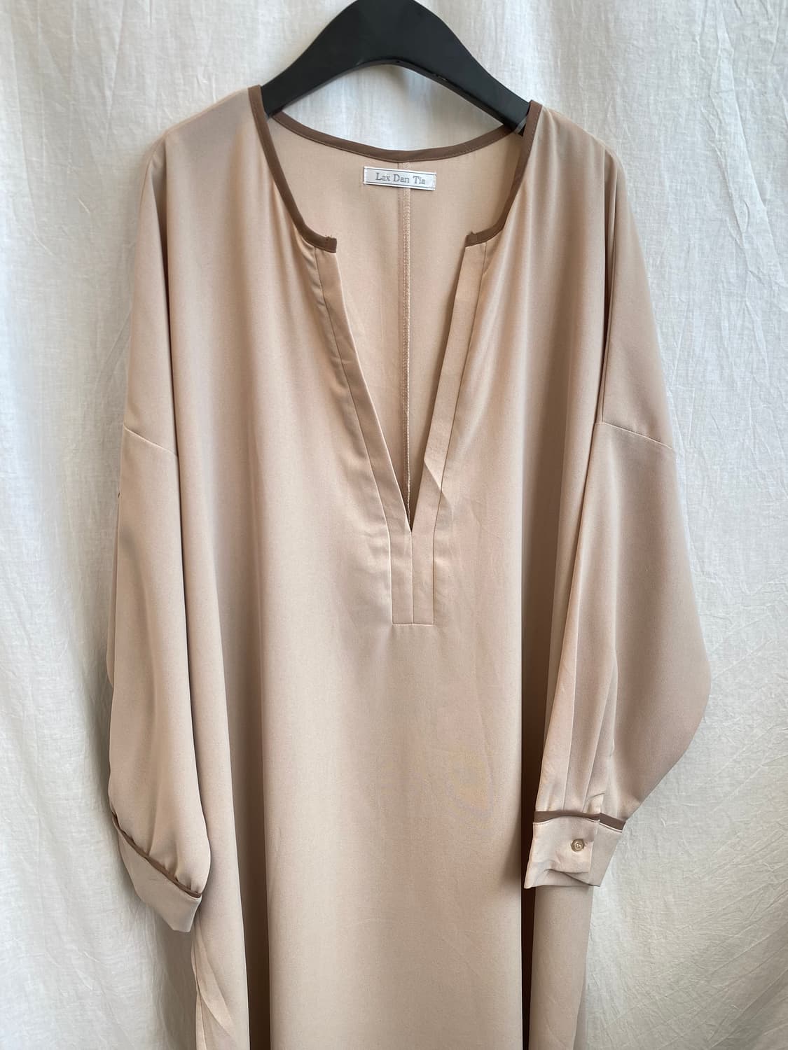 베이지 레이어드 맥시원피스(L) 상품이미지4