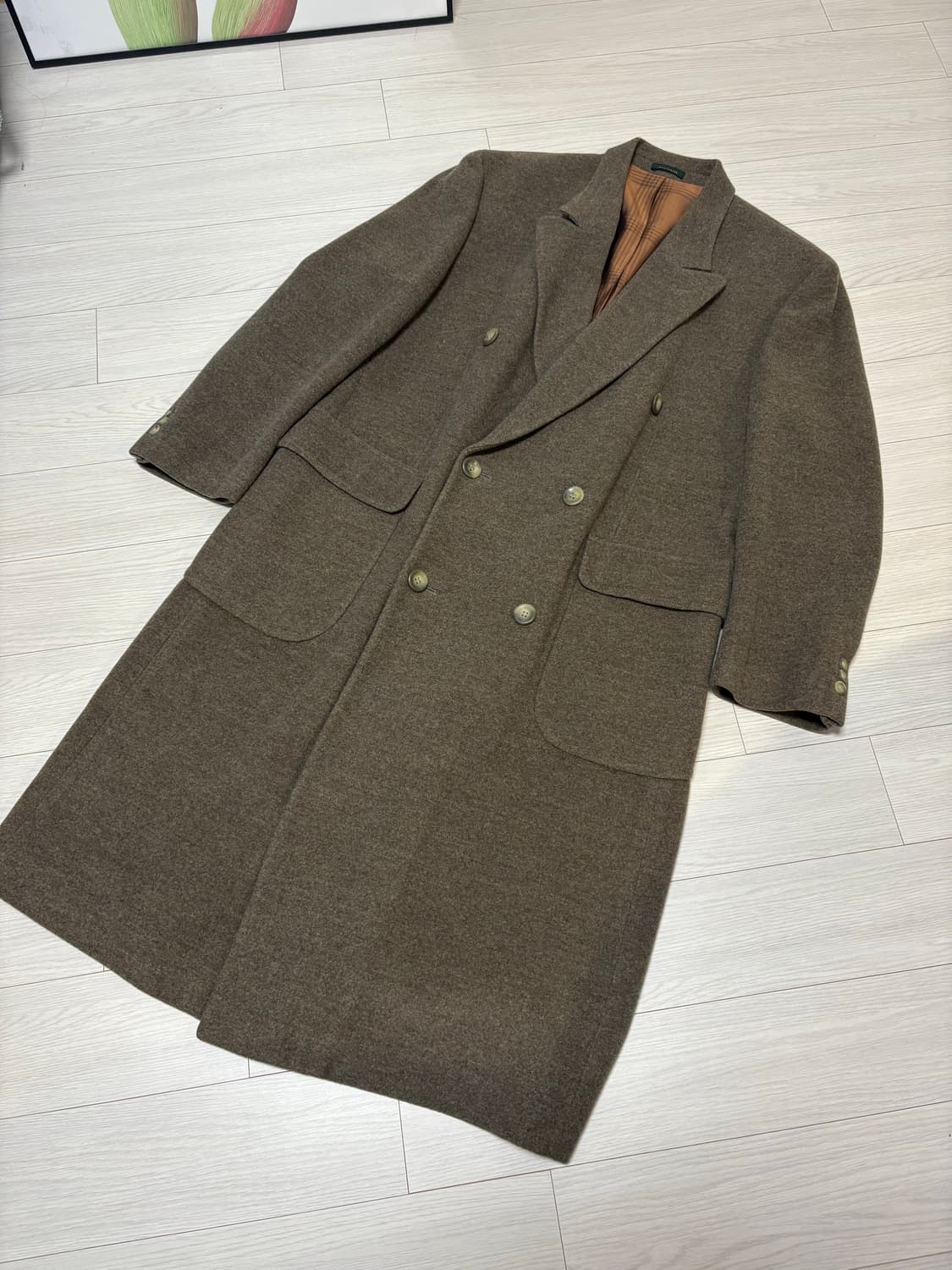 빈티지 롱 베이지 더블 코트 105 사이즈 상품이미지2