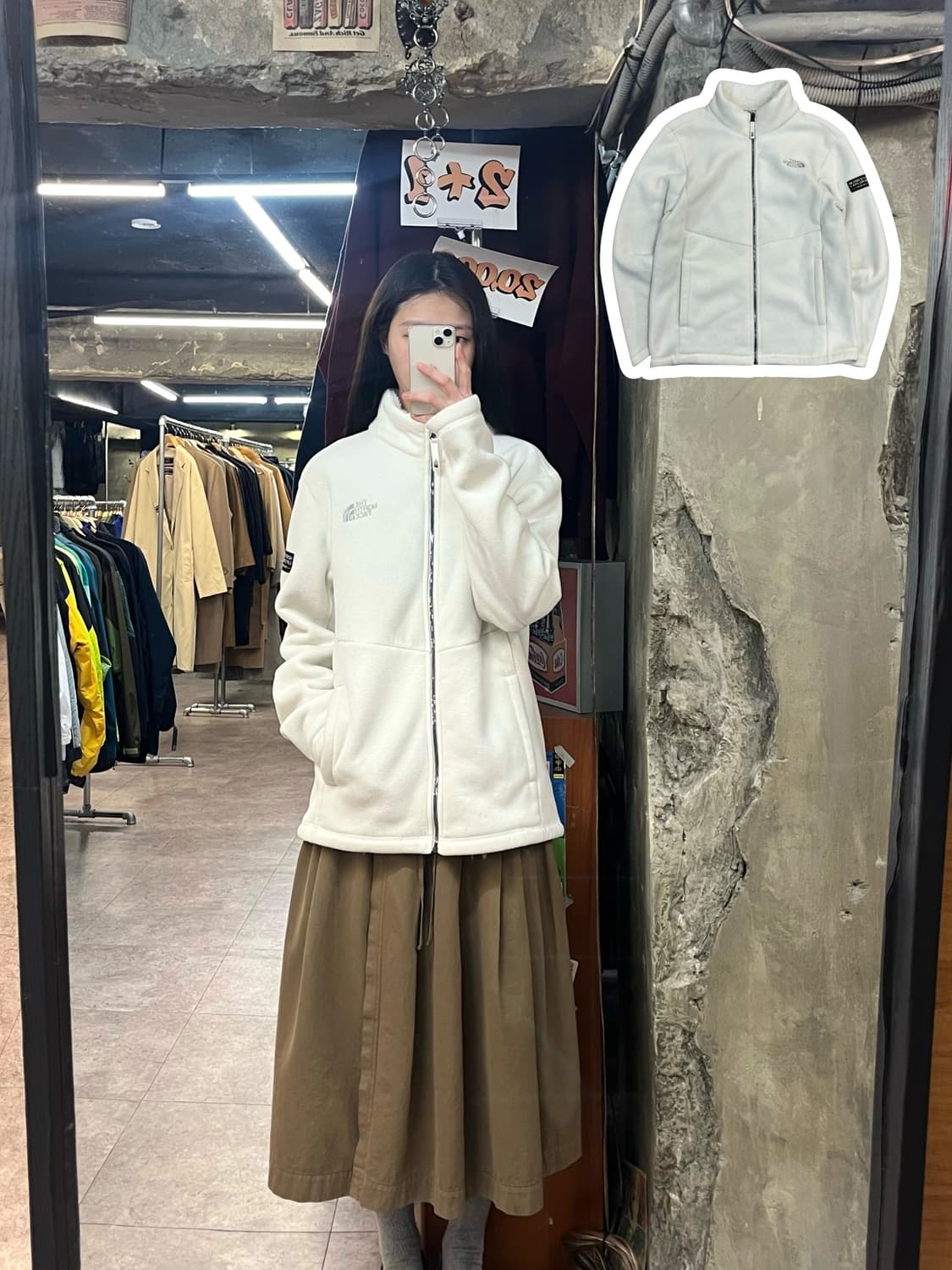 노스페이스 플리스 자켓 화이트 M(95) #csz3572 상품이미지1