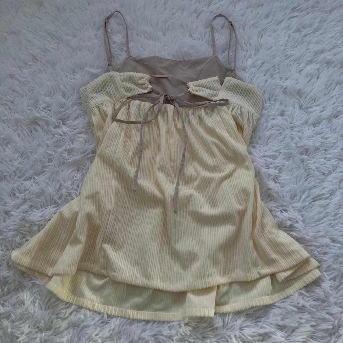 빈티지 아이보리 벨벳 나시 946 y2k 스트릿 갸루 펑키 일본빈티지 f 상품이미지1