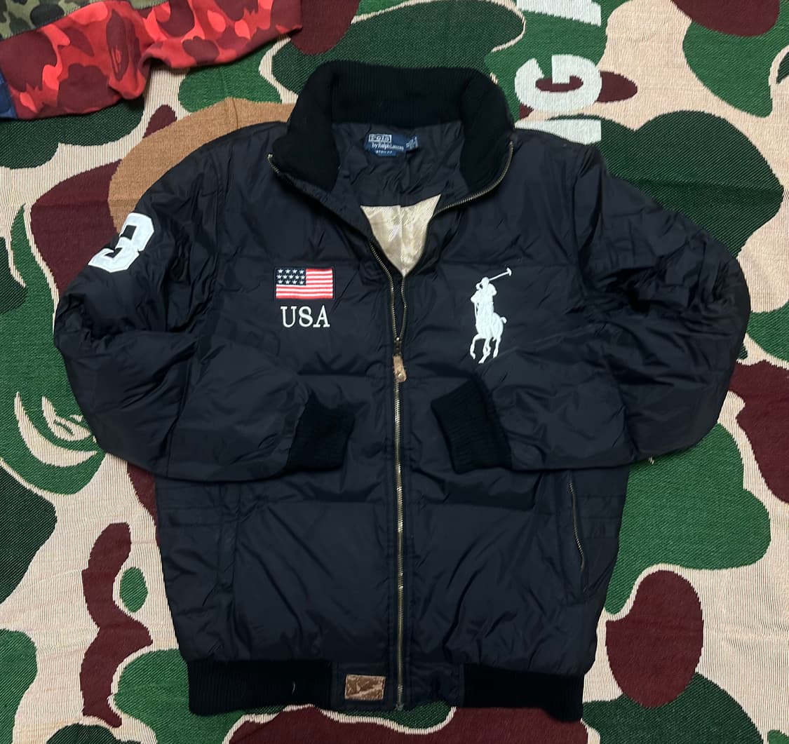 [ XL ] 폴로 빅포니 성조기 패딩 블랙 상품이미지1