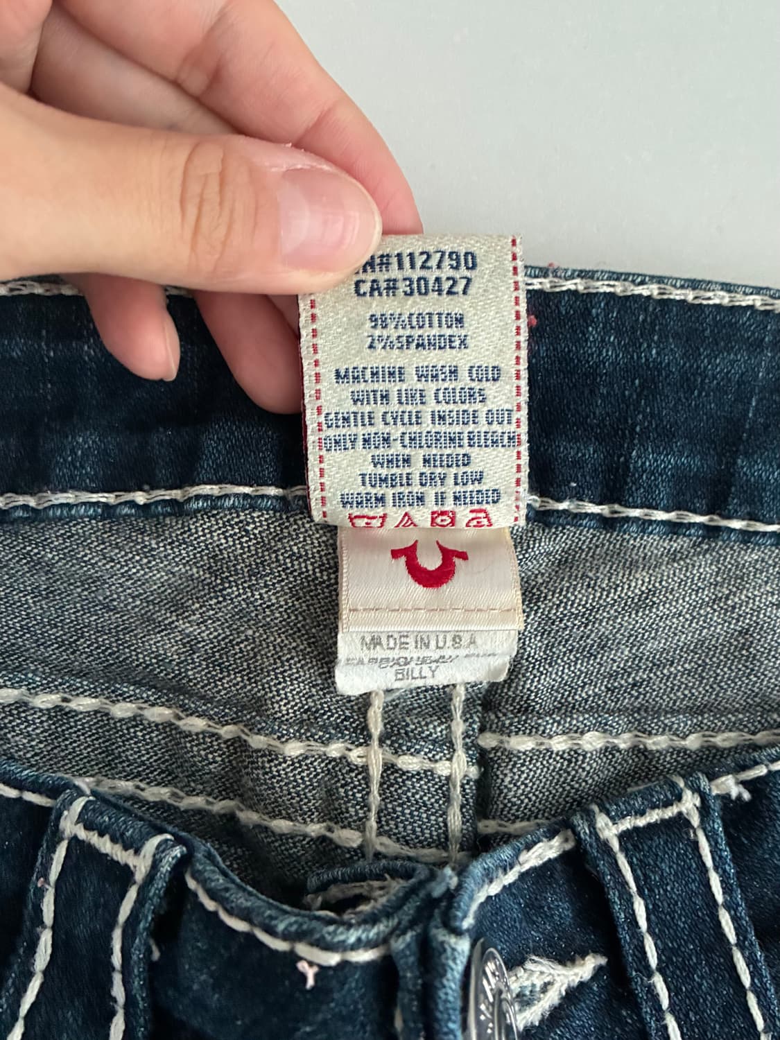 28) 트루릴리전 로우라이즈 스트레이트 데님 진청 상품이미지7