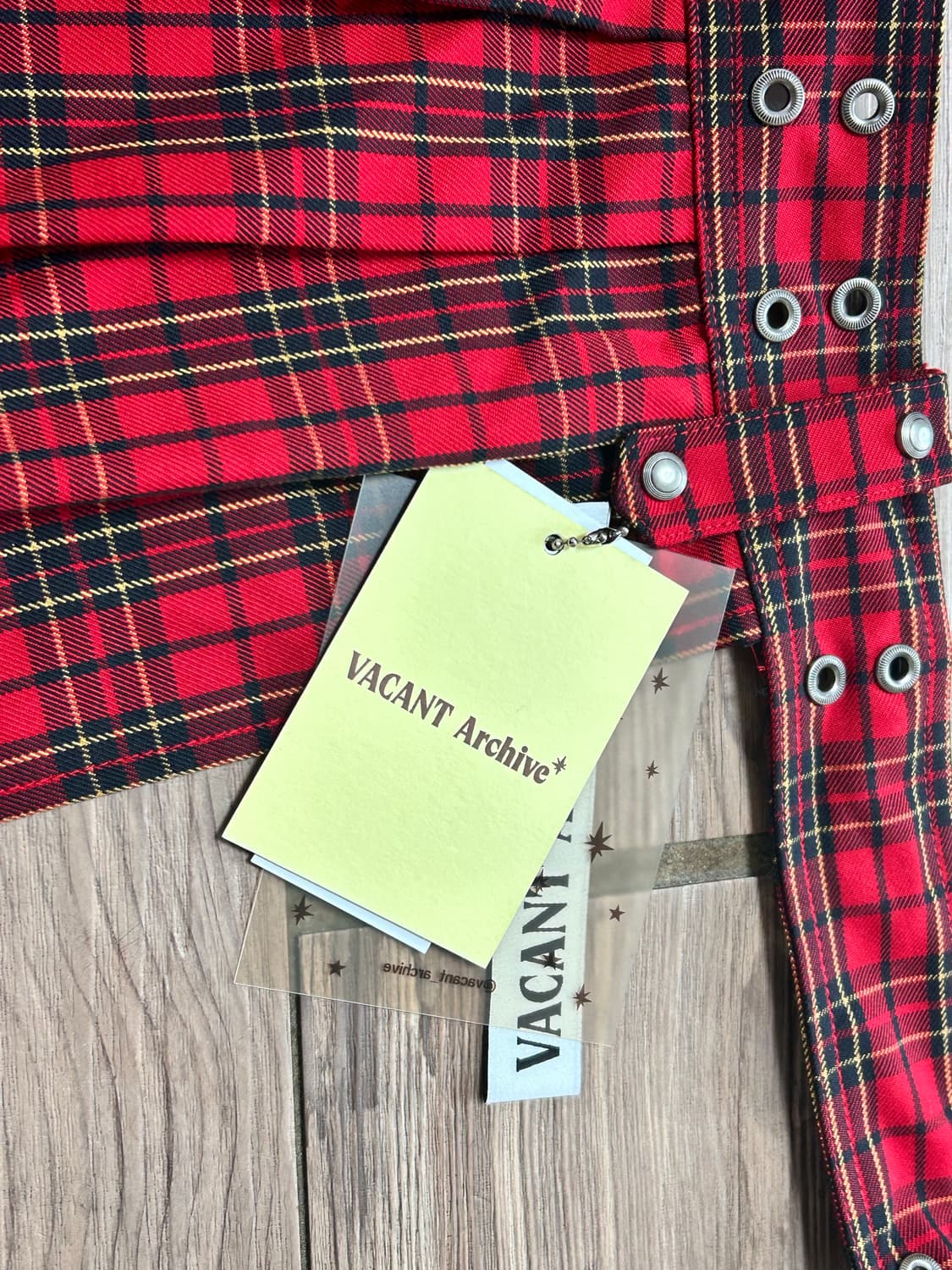 베이컨트 아카이브 체크 레이어드 스커트 벨트 상품이미지3