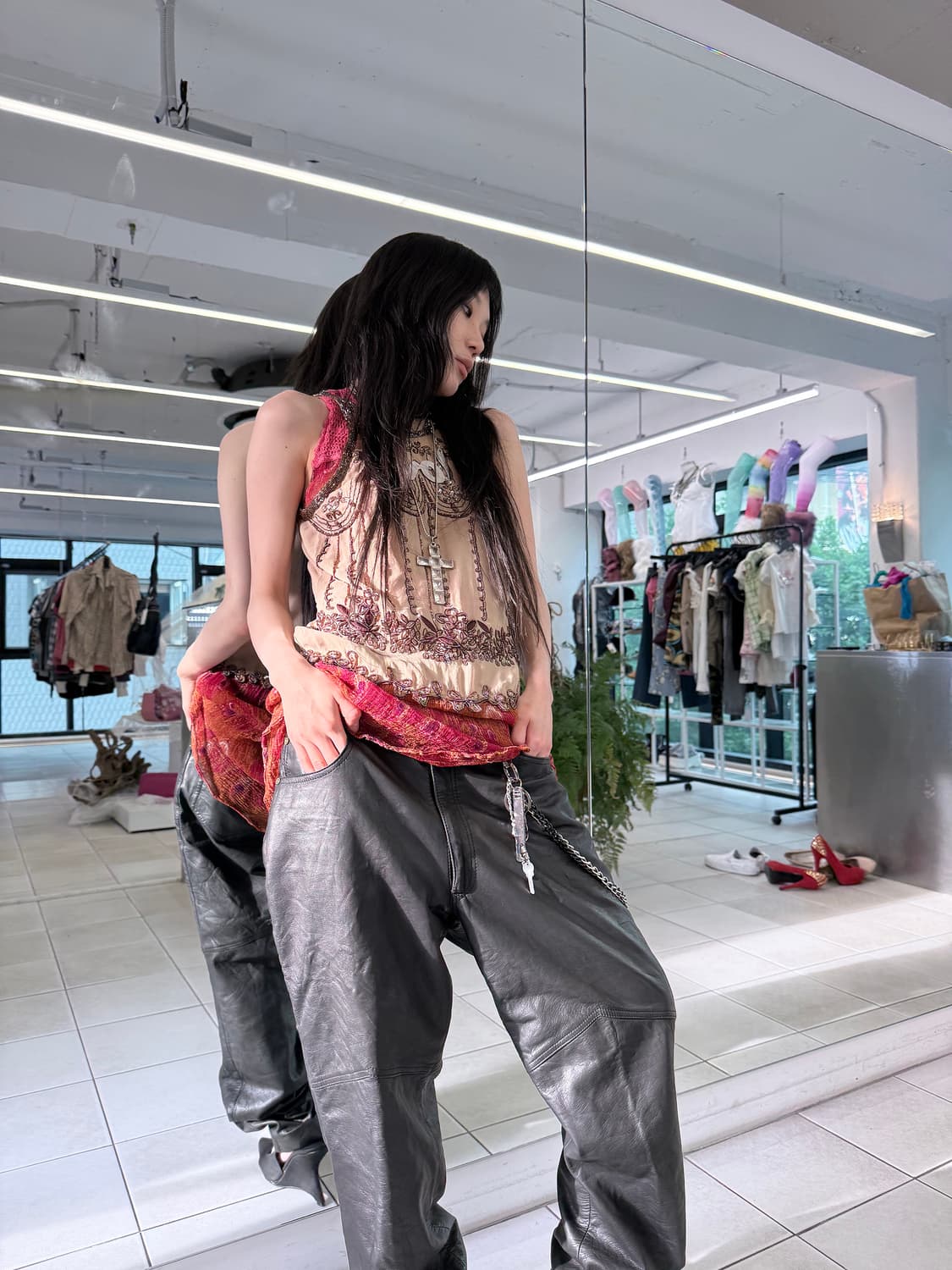 spangle beads ethnic top 상품이미지1