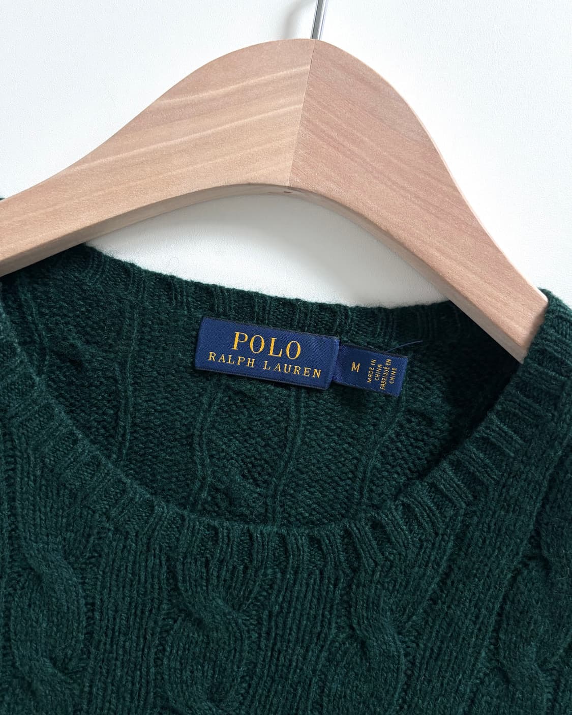 Polo 폴로 랄프로렌 신형 캐시미어 딥그린 케이블 니트 상품이미지4