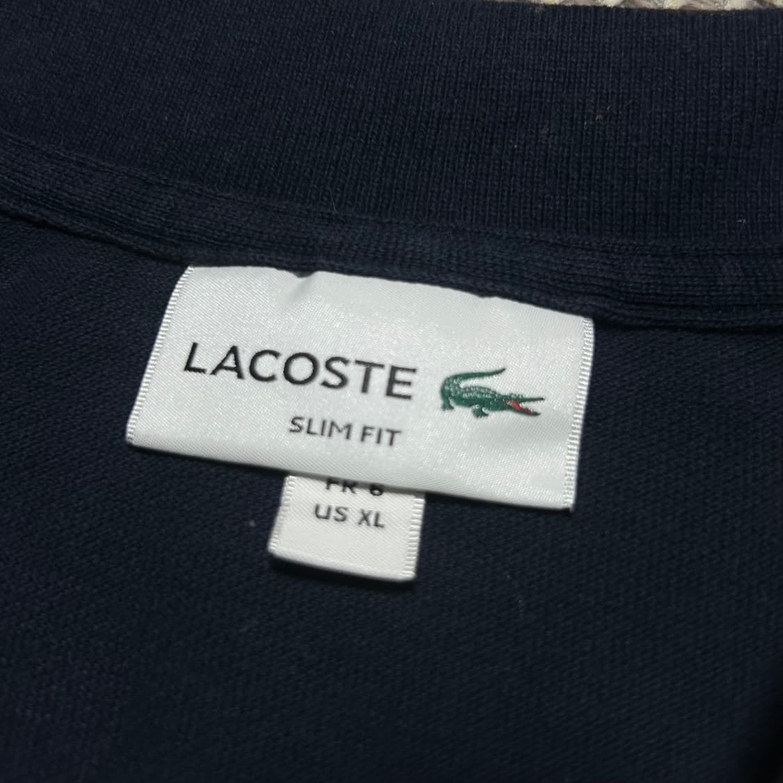 [M] Lacoste 라코스테 네이비 슬림핏 반팔 카라티 상품이미지4