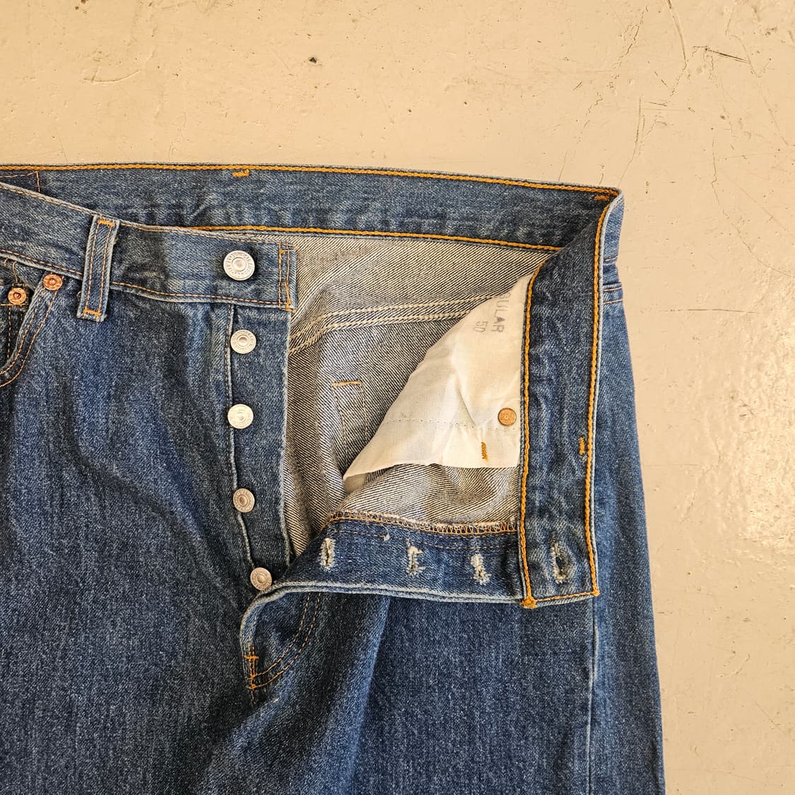 90's levi's 501 빈티지 리바이스 중청 데님 청바지 33~34 상품이미지8