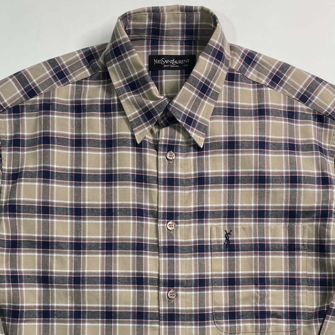 90s Ysl 입생로랑 체크 셔츠 상품이미지2