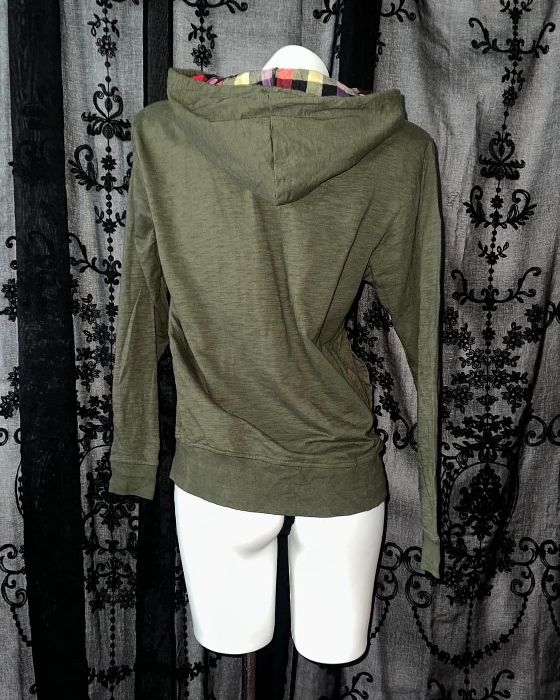 Mock Layered Plaid Zip-up 상품이미지3