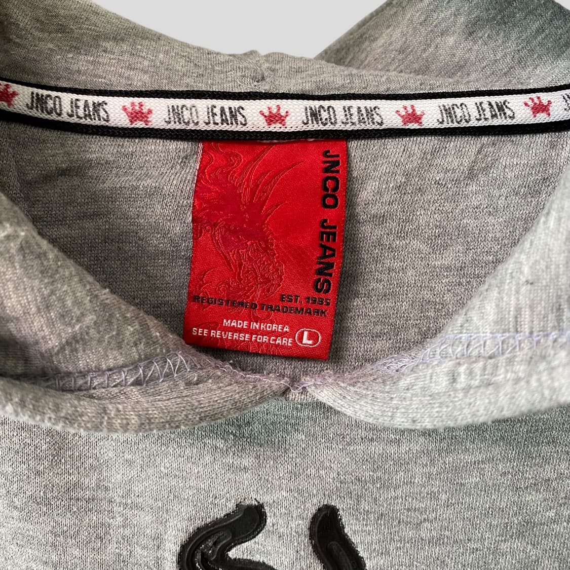 (L)90s Y2K JNCO 징코 크라운 후드티셔츠 상품이미지3