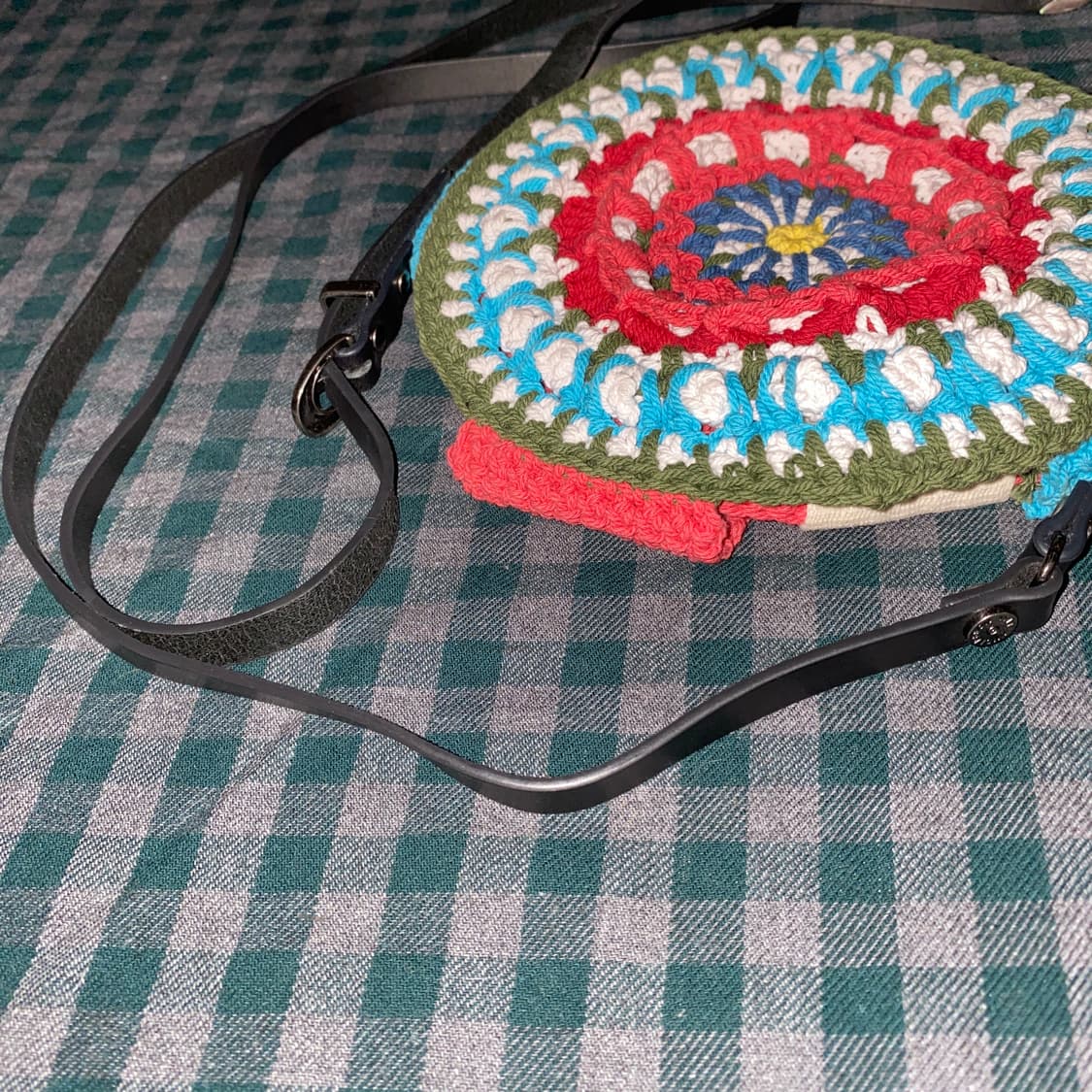 앤더슨벨 크로셰 탬버린백 블루레드 상품이미지4