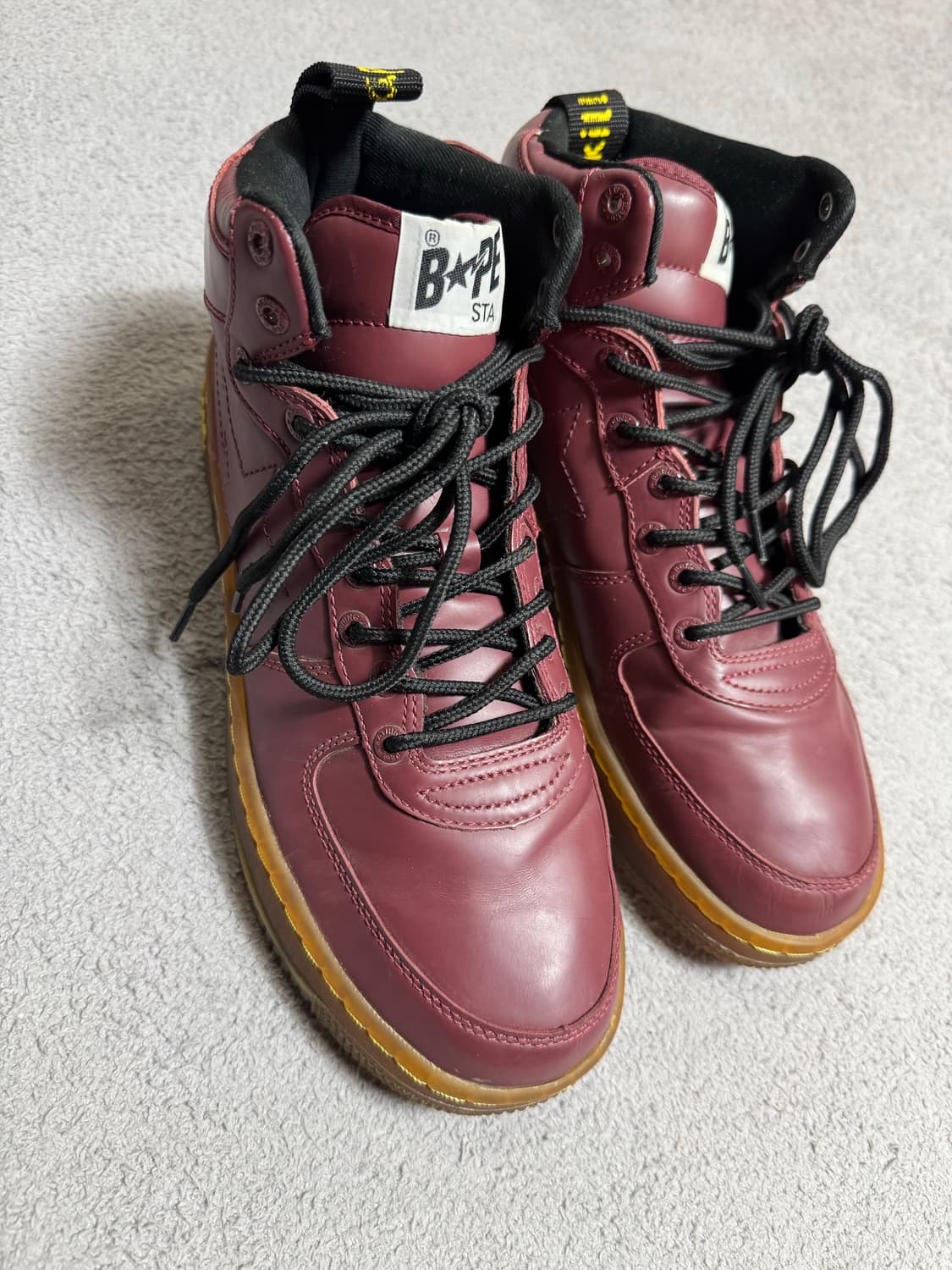 국내유일 Bape sta 베이프스타 포스 미드 버건디 스니커즈  상품이미지1