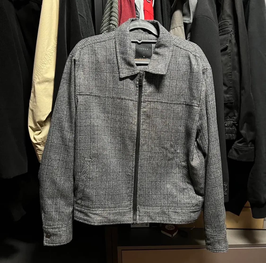 체크 블루종 자켓 상품이미지1