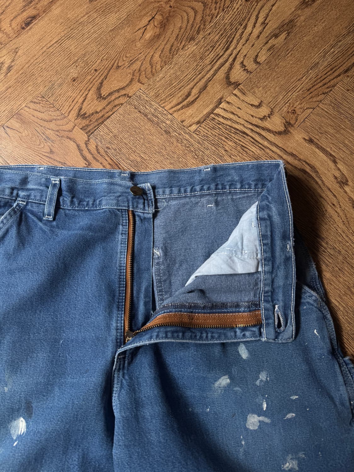 [34]칼하트 USA 빈티지 페인팅 싱글니 카펜터 워크 데님 팬츠 상품이미지5