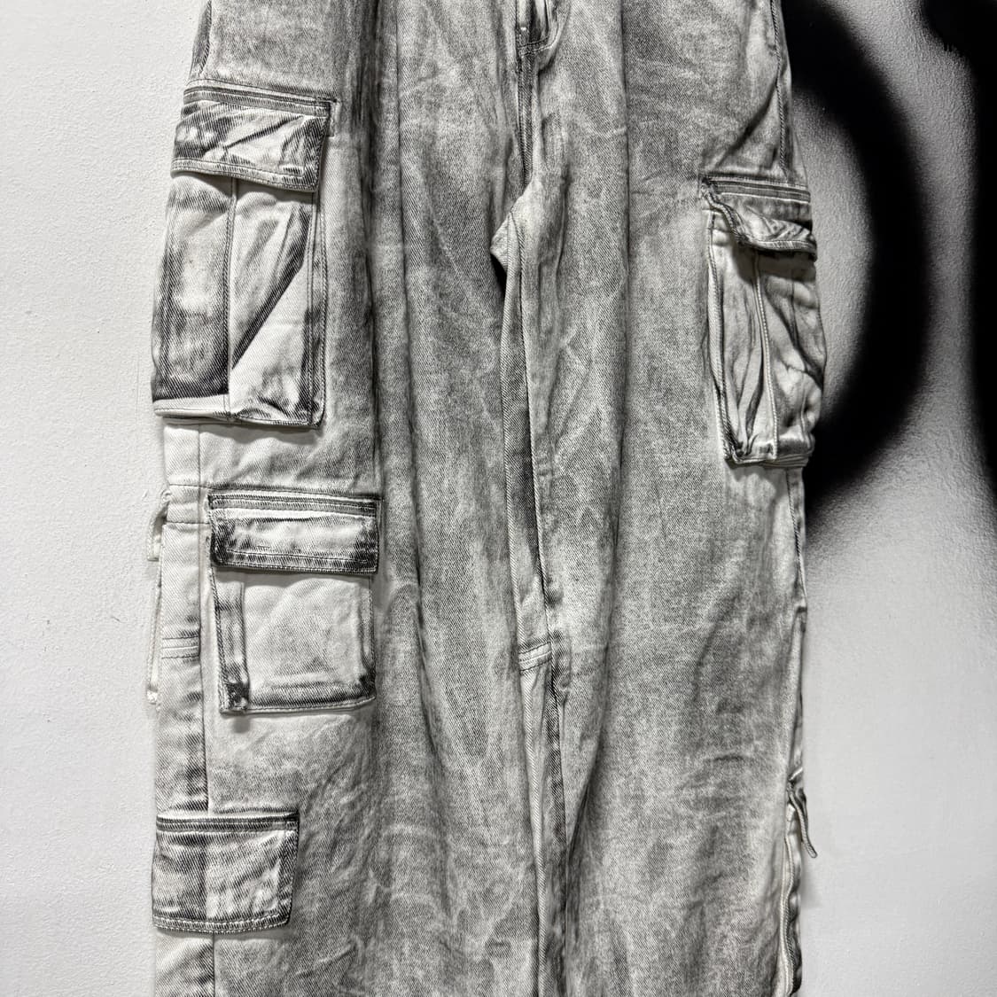 낫포너드 그런지 워싱 벌룬핏 와이드 카고 데님 팬츠 상품이미지4