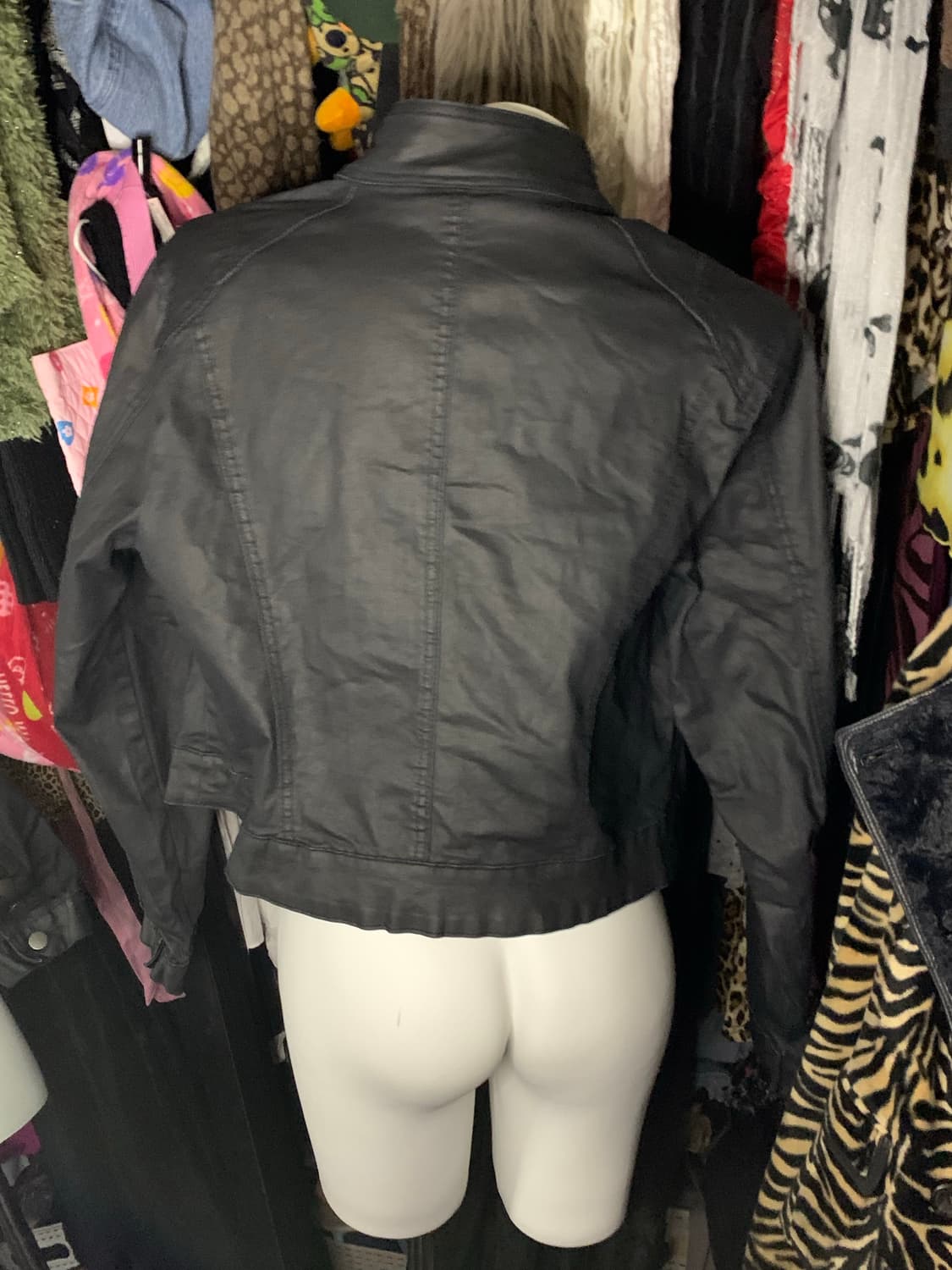 Punk 버튼 코팅데님 하이넥자켓 상품이미지4