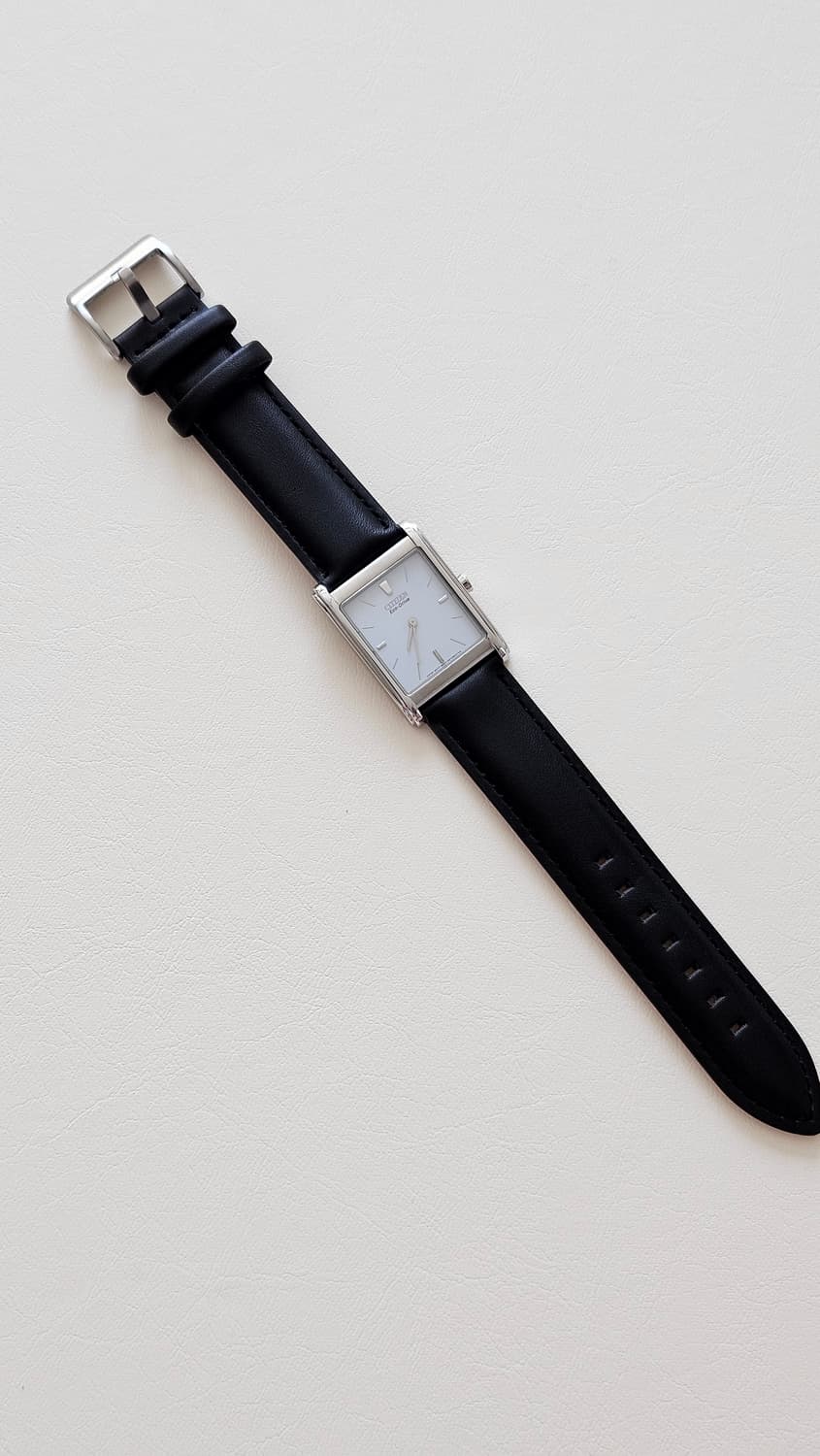 빈티지 시티즌 에코드라이브 사각 가죽 시계 상품이미지4