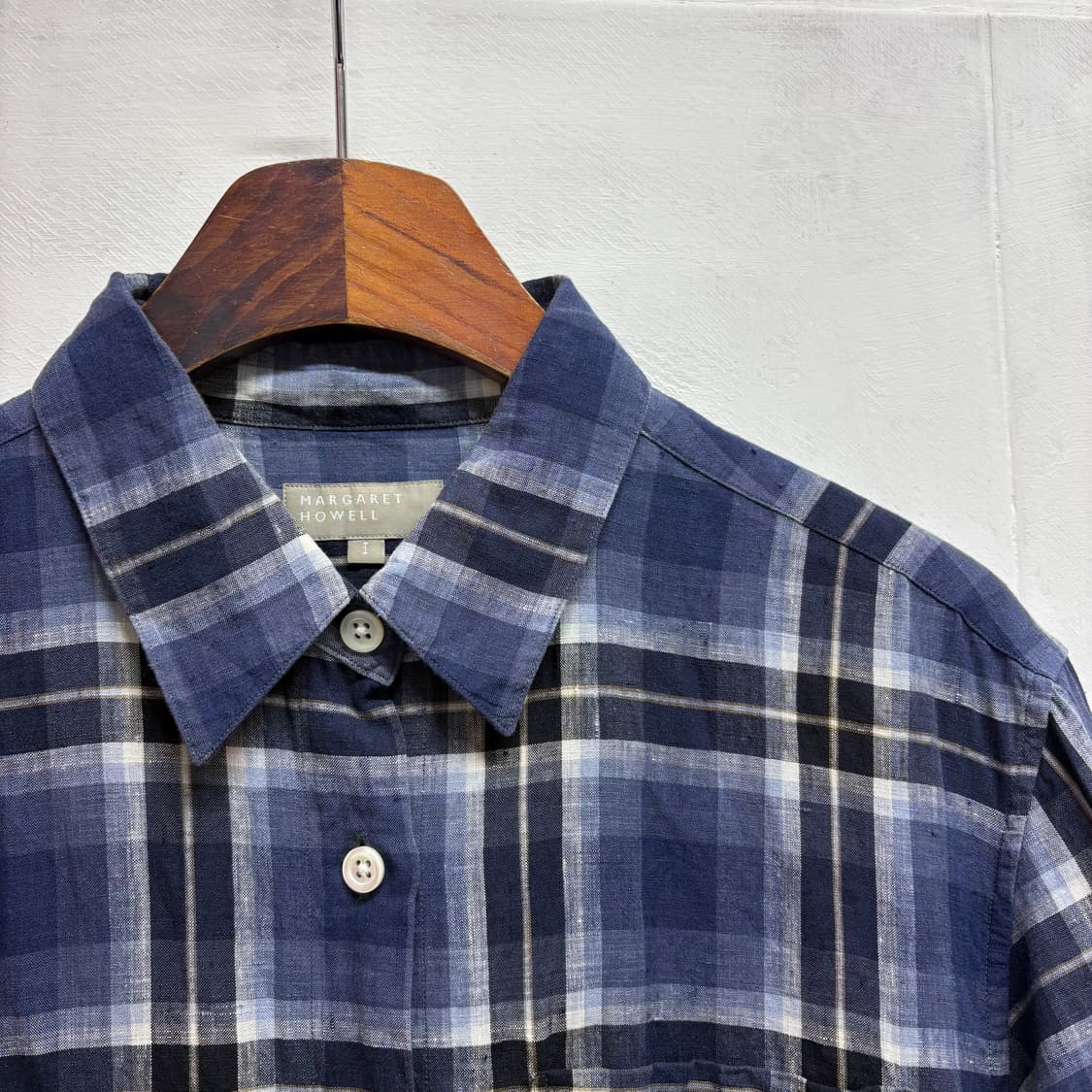 Margaret Howell 마가렛호웰 린넨 체크 반팔 셔츠 상품이미지2