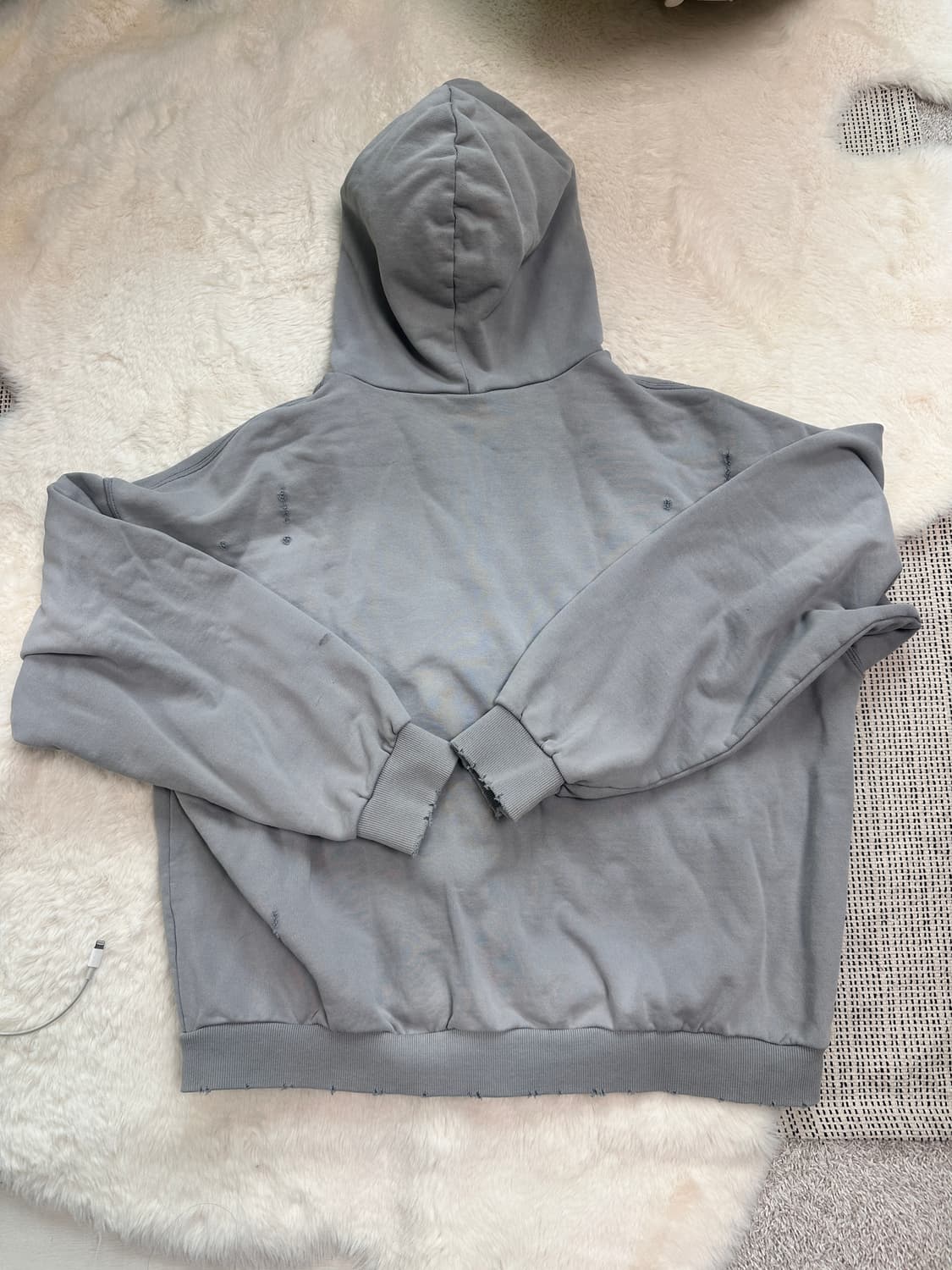 [3] 폴리테루 하드 워시드 집후디 라이트그레이 상품이미지3