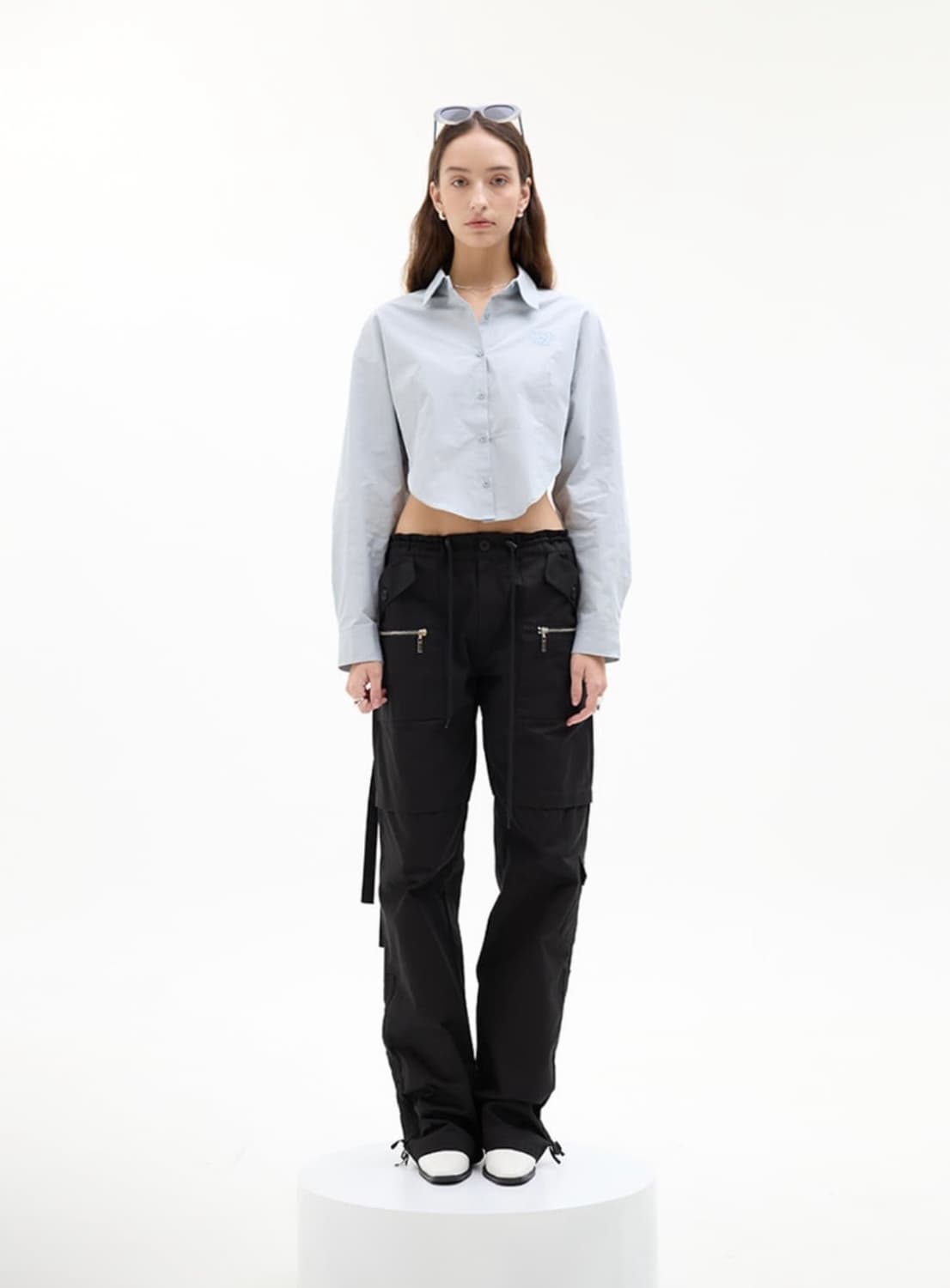 라티젠 블루 크롭 셔츠 LK CROP SHIRT SKY BLUE 상품이미지3