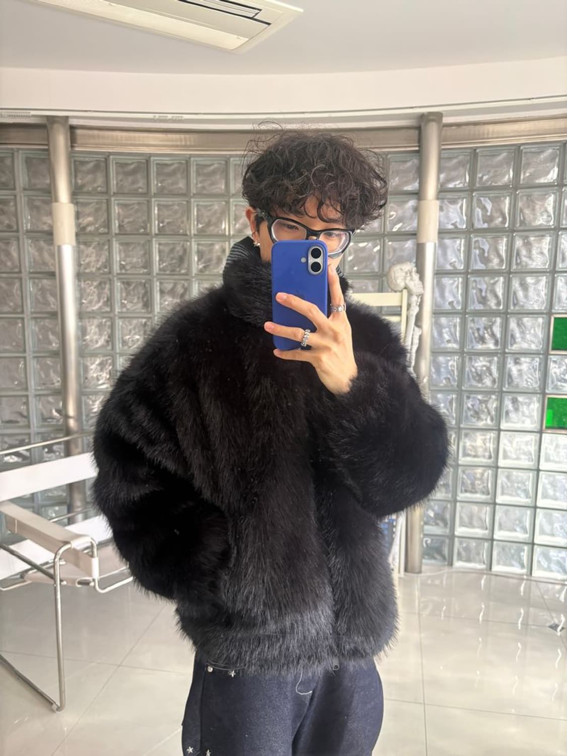 FAKE FUR BLOUS 혼합 인조 모피 블라우스 상품이미지4