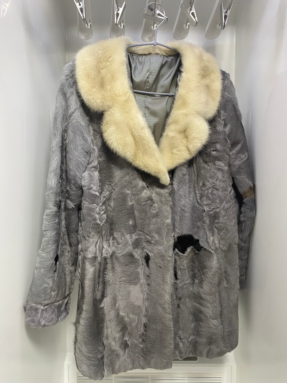 그레이 점박이 리얼 램퍼 밍크 자켓 상품이미지2