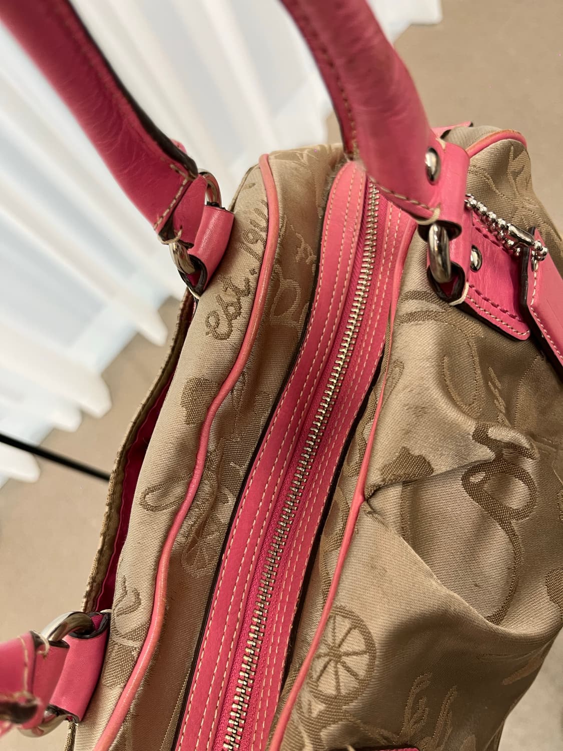 Coach Pink Point Beige Bag 상품이미지6