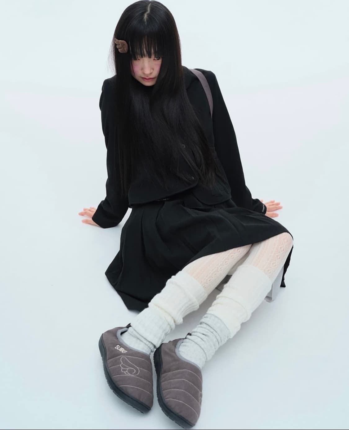 코이세이오 리본 셋업 블랙 2 사이즈  상품이미지1