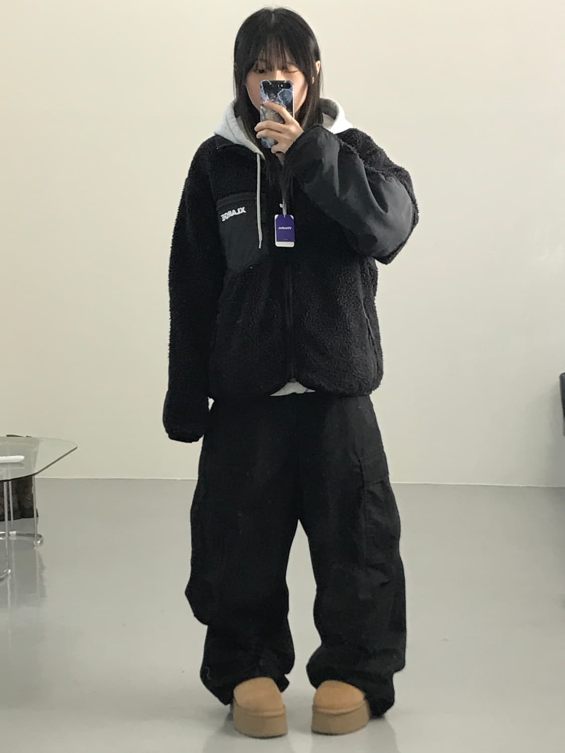 엑스라지 블랙 후리스 집업 상품이미지1