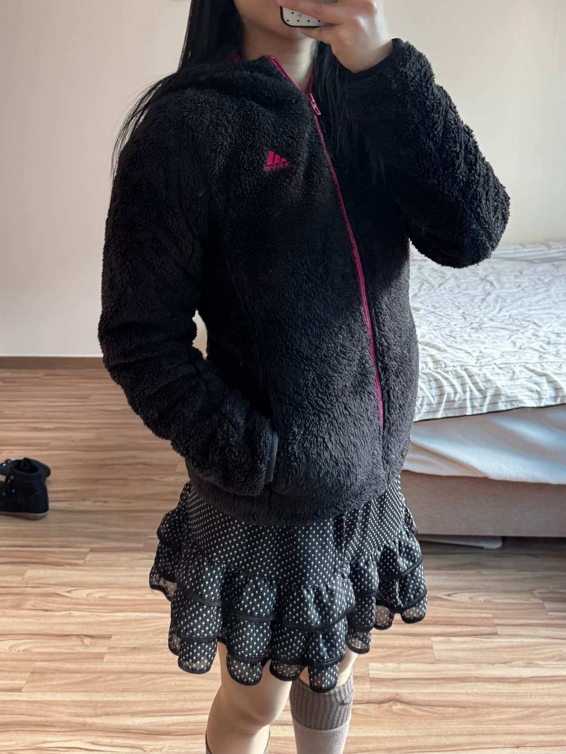 아디다스 핑크 호피 후리스 상품이미지4