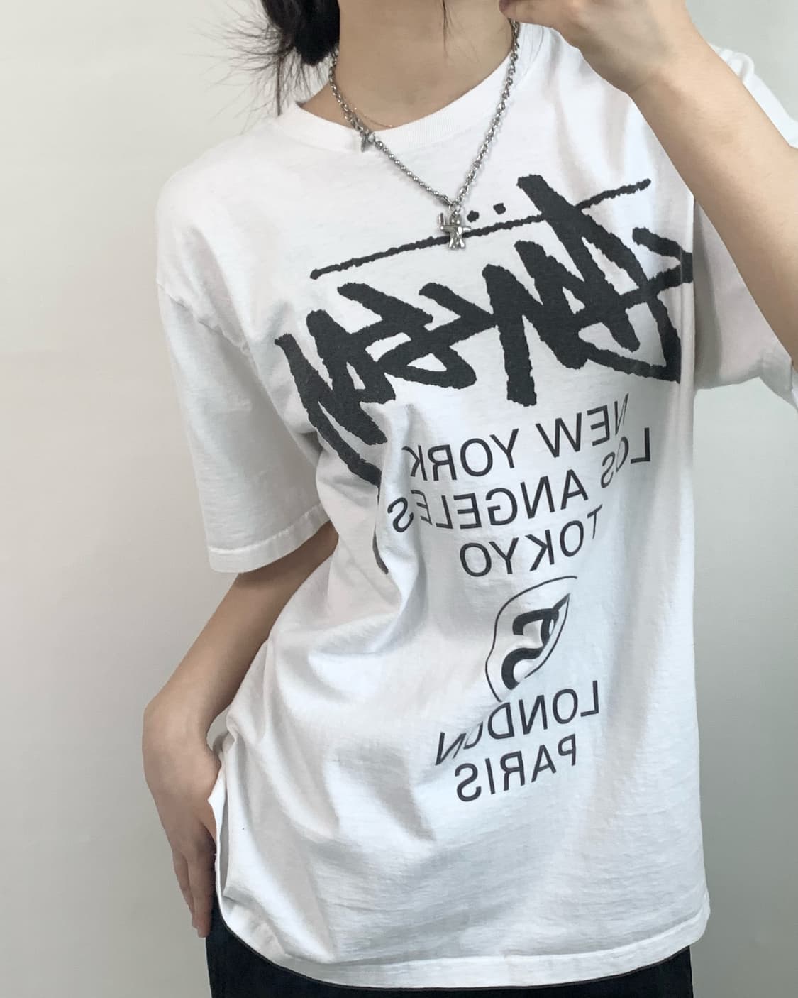 Stussy 스투시 화이트 월드투어 티셔츠 상품이미지2