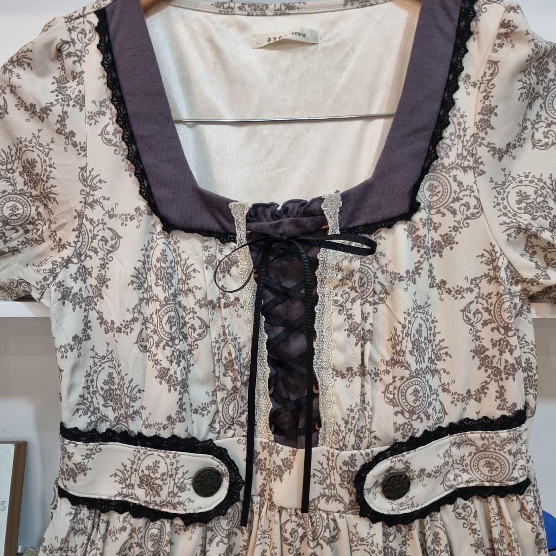 axes femme(악시즈팜) 토왈(유럽풍) 프린트 원피스 상품이미지2