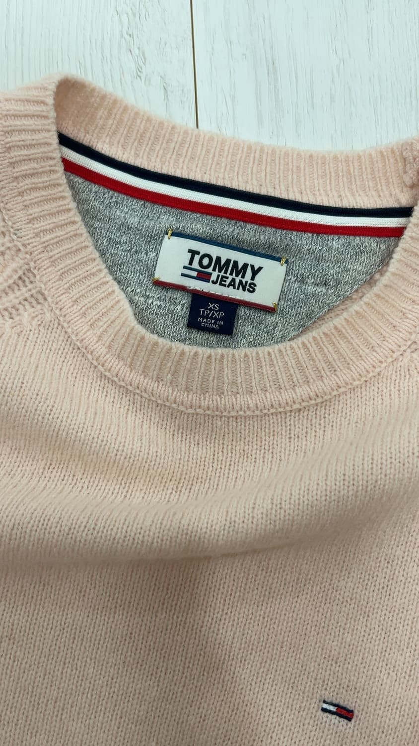 타미힐피커 여성 미니멀 라운드넥 울 니트 핑크 상품이미지3