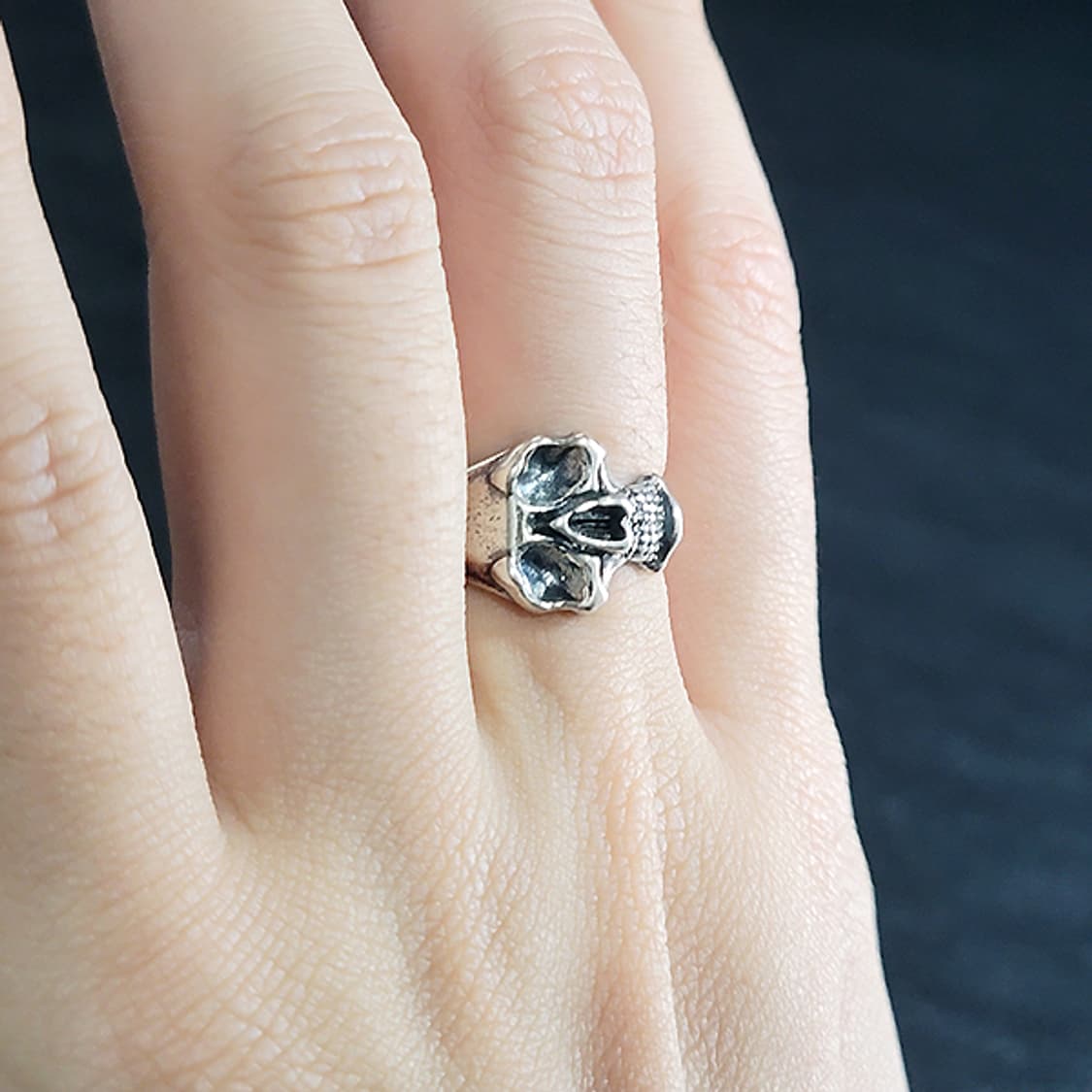 Bonehex 백동 남자 엔틱 빈티지 명품 신화 고대 전사 해골 반지 상품이미지6