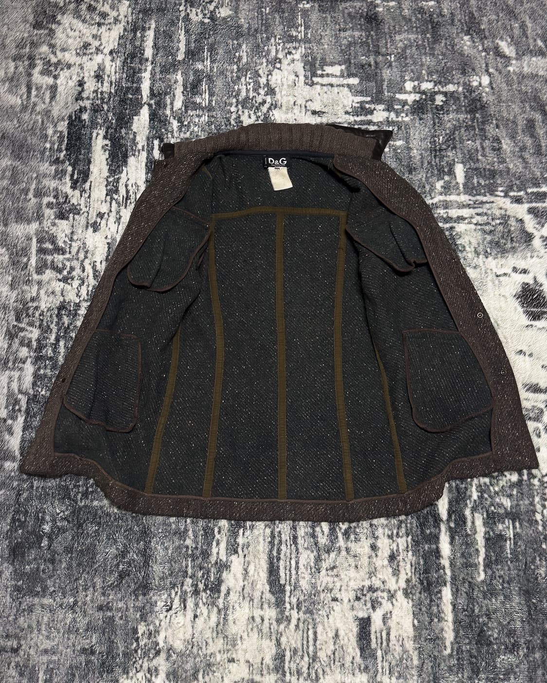 {D&G} Knit Collar Leather Wool Jacket 상품이미지5