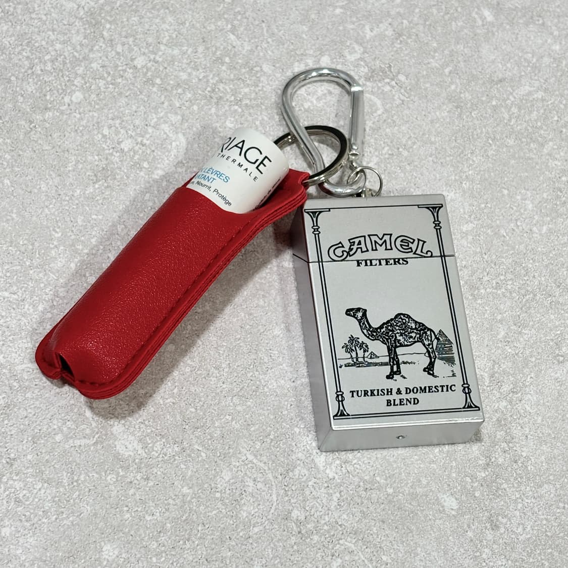 Oribell 카멜 스틸 재떨이 립밤 레드 케이스 키링 열쇠고리 상품이미지1