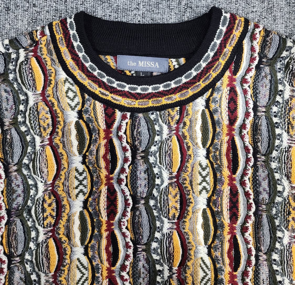 빈티지 쿠지스타일 케이블 울 니트 L 상품이미지3