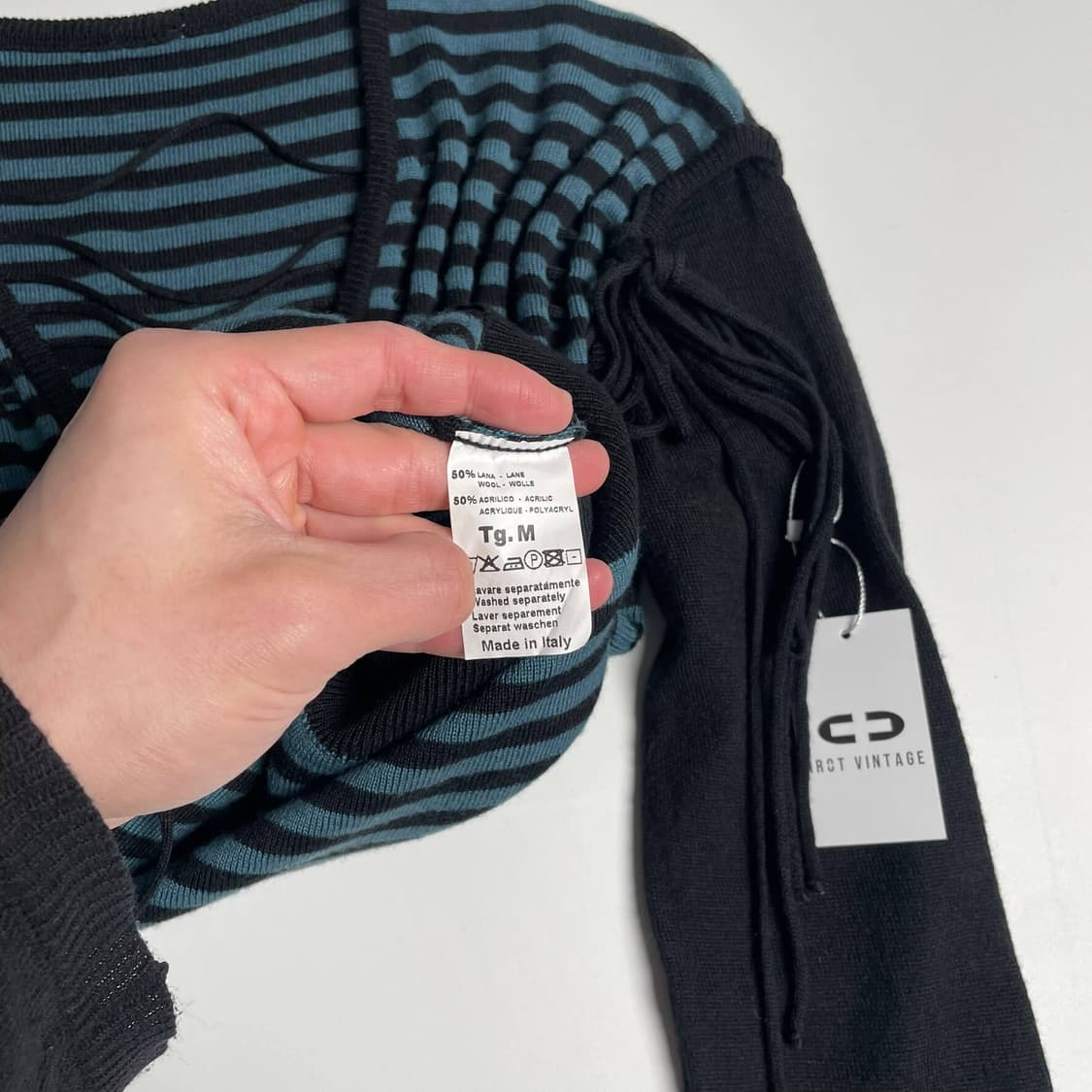 Tg.m 긴 끈 블루 스트라이프 롱슬리브 니트 (italy)   상품이미지7