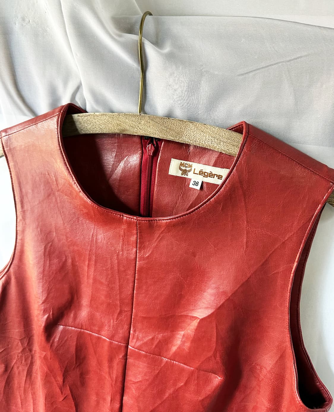 MCM leather sleeveless red dress 상품이미지5
