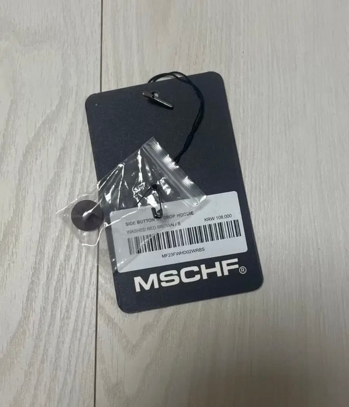 미스치프 사이드 버튼 업 크롭 후드 워시드 레드 브라운 상품이미지2