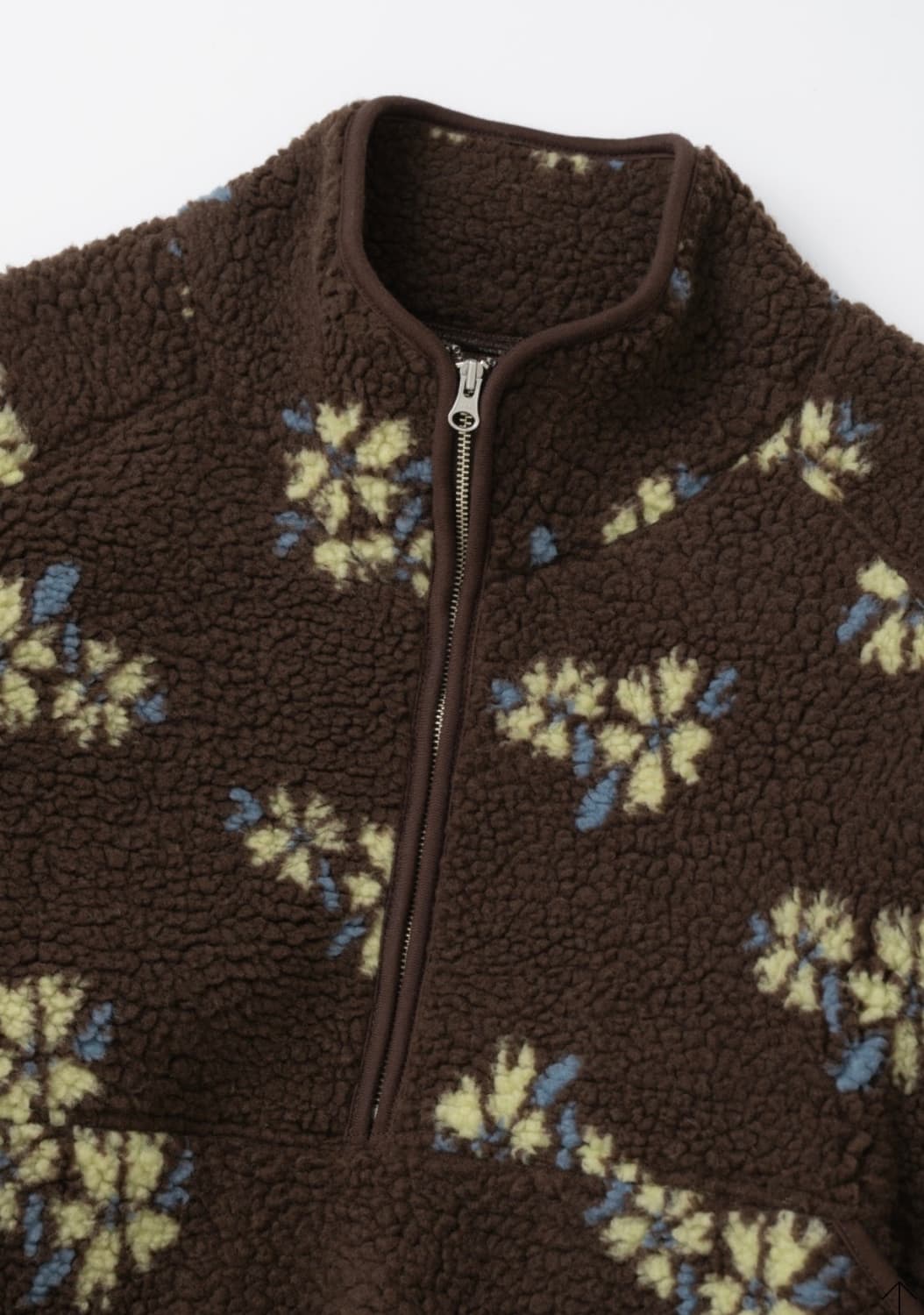 Floral Sherpa Pullover (Brown) 상품이미지6