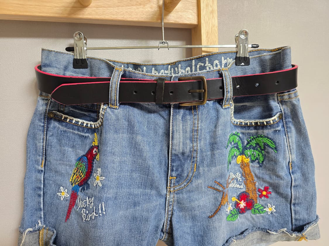 비비안 웨스트우드 핑크 배색 가죽 벨트 상품이미지2