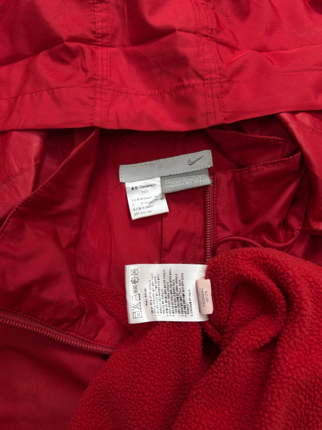나이키 90s 레드 기모 바람막이 점퍼 L 상품이미지6
