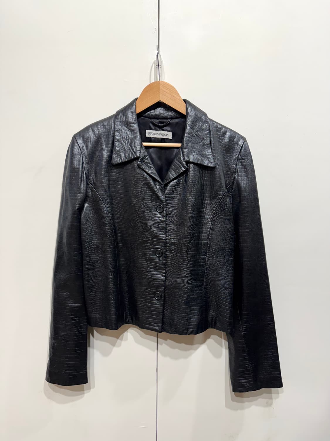 90's 엠포리오 아르마니 램스킨 레더 자켓 상품이미지1