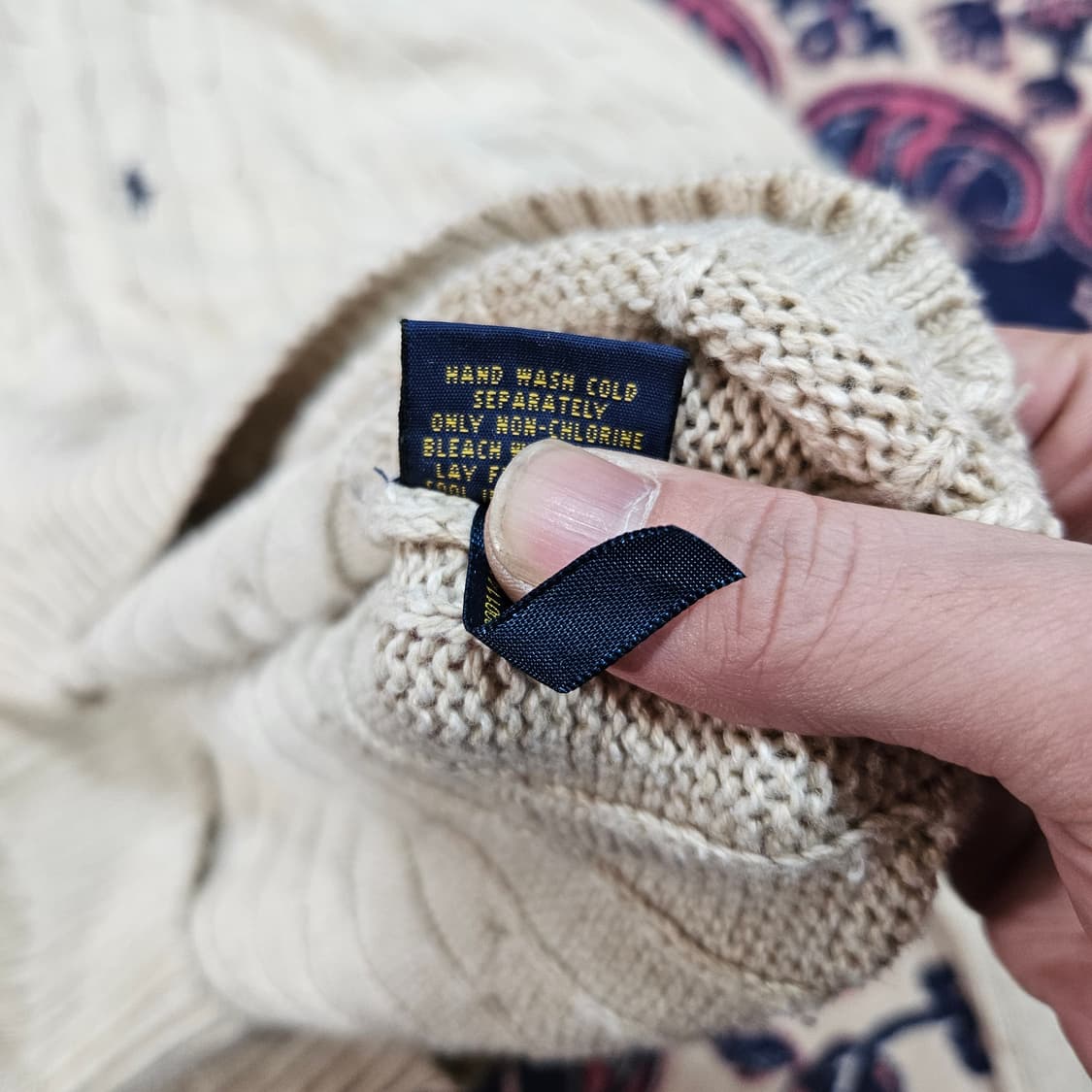 폴로랄프로렌 시그니쳐 포니 자수 꽈베기니트 M size 상품이미지7