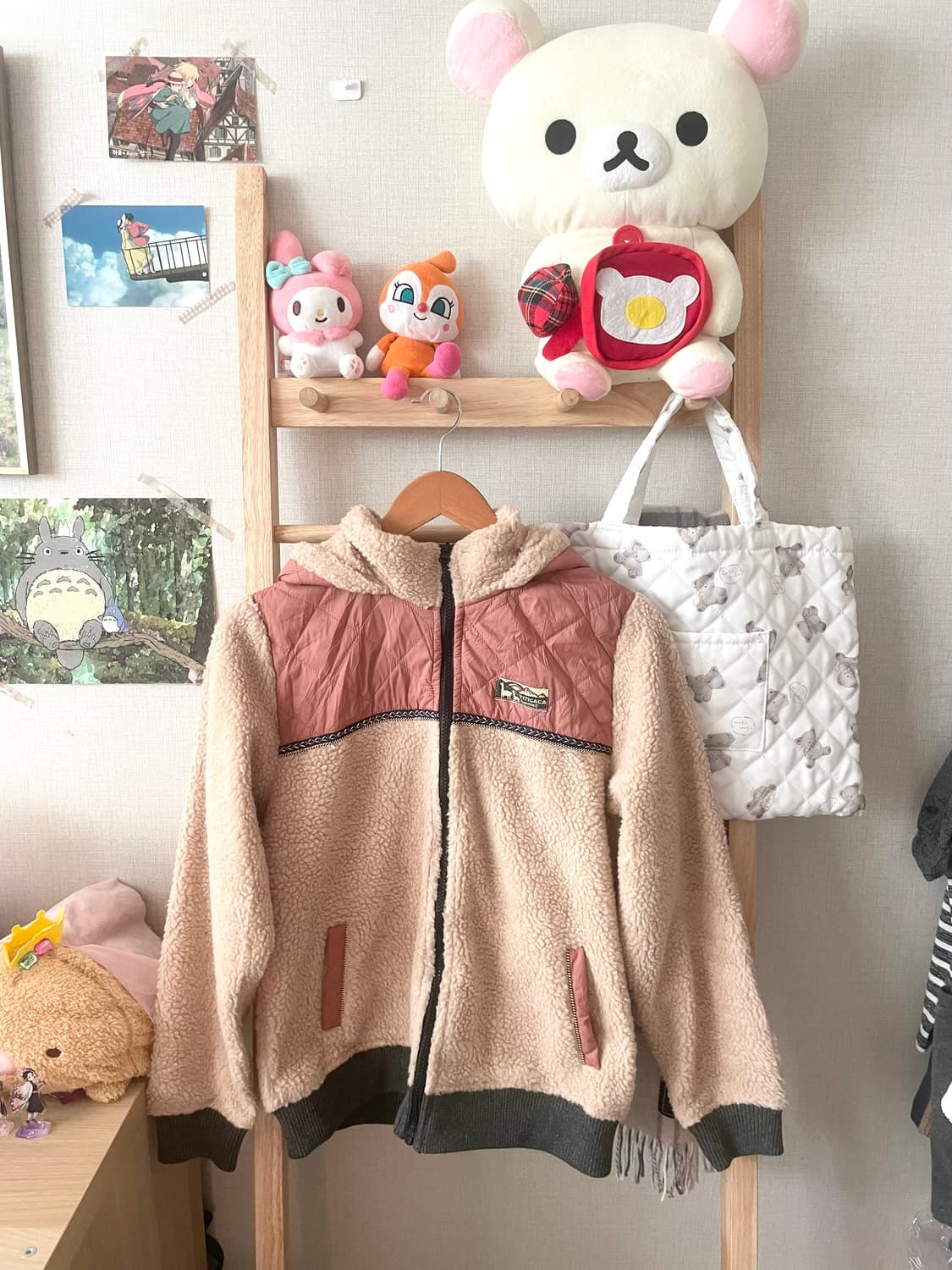 모리걸 빈티지 티티카카 핑크 배색 플리스 자켓 💗💛 상품이미지1