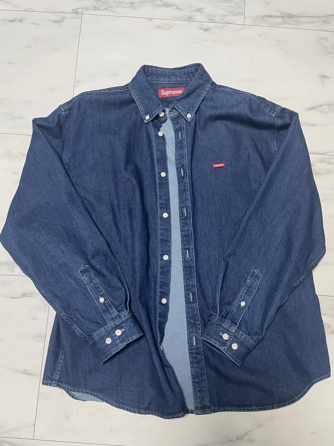 슈프림 데님셔츠 박스로고 인디고 M 상품이미지2
