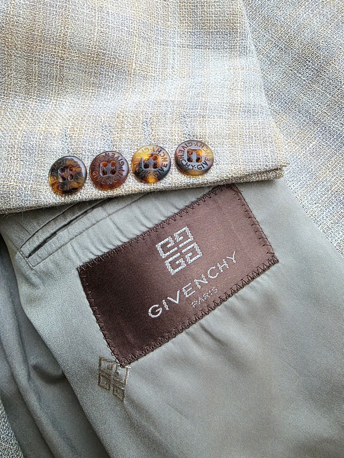 GIVENCHY 지방시 각인 단추 린넨 싱글 남성 자켓 상품이미지6