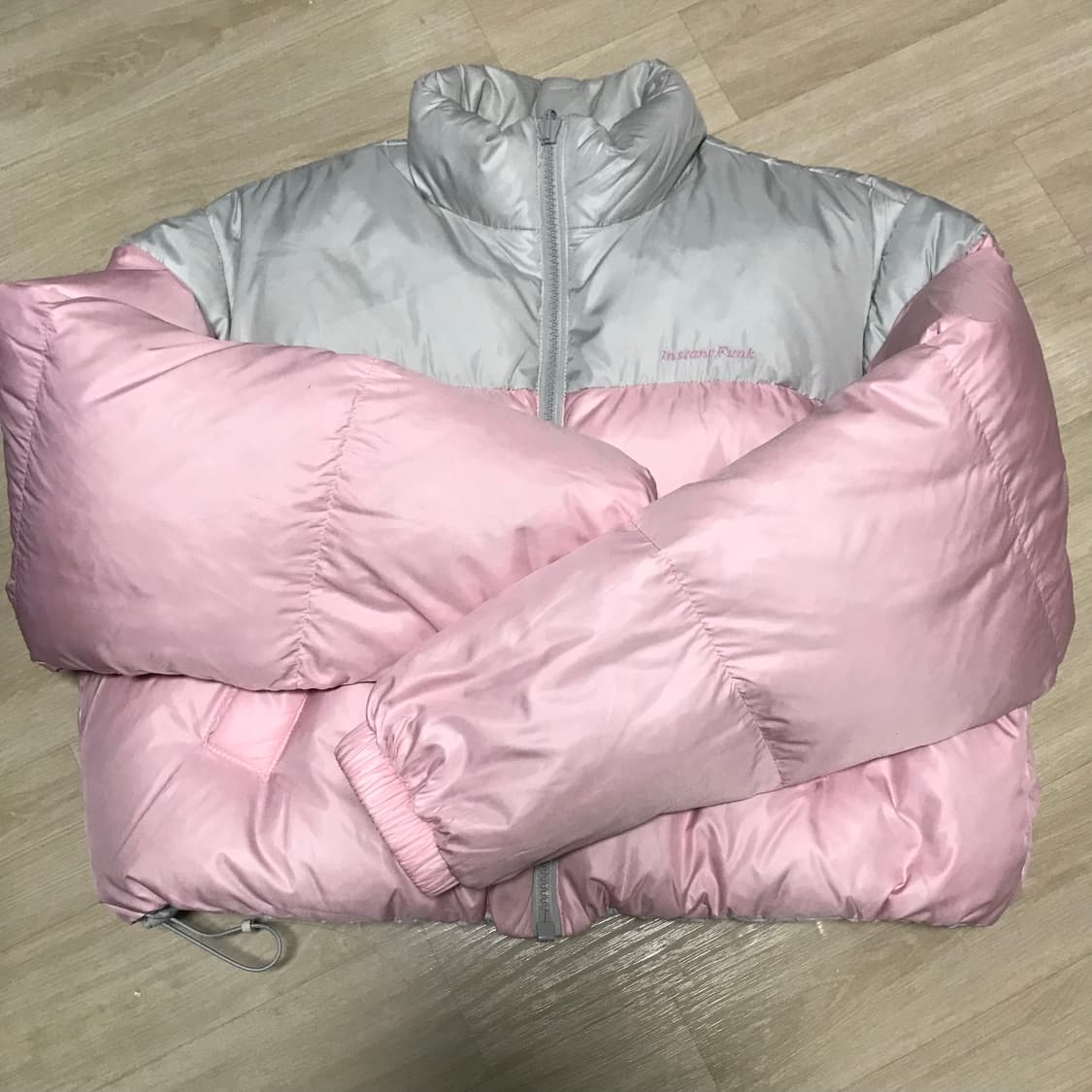 인스턴트펑크 리버시블 구스 다운 핑크 그레이 패딩 상품이미지5
