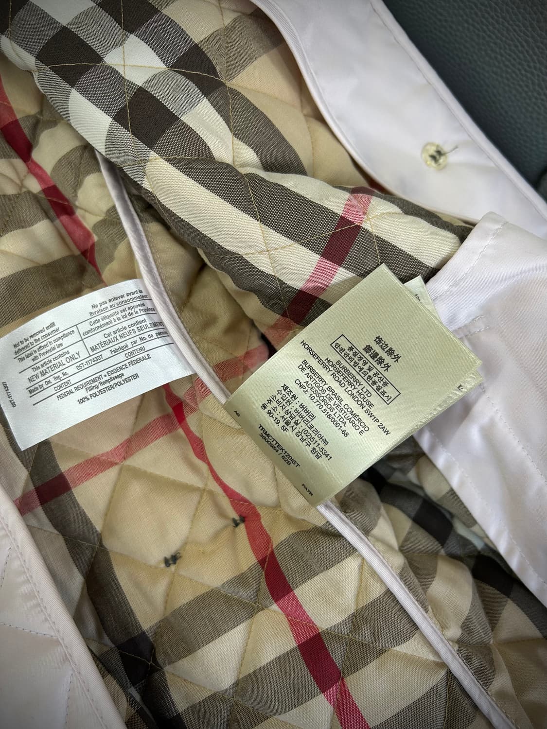 버버리 다이아몬드 퀼팅 자켓(M/66) 상품이미지10